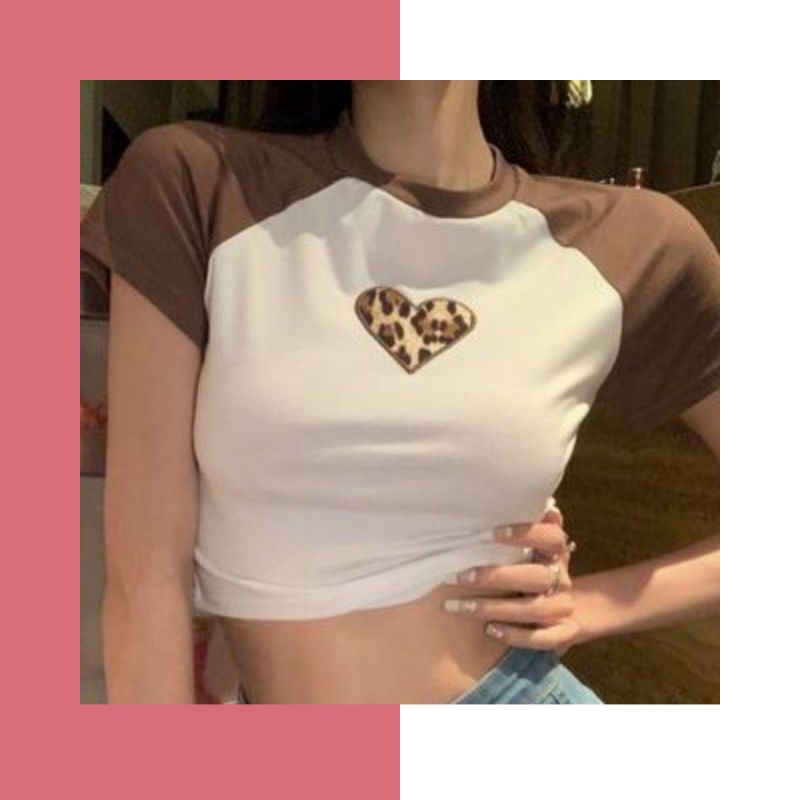 CROP TEE LEOPARD RIB (LD88 , P40)