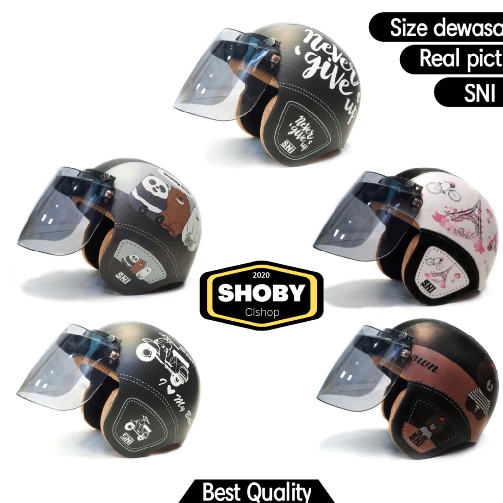 Helm Bogo Sni Kaca Datar