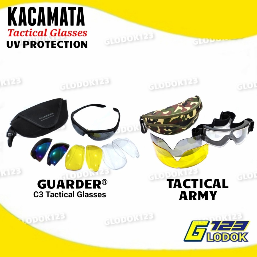 Kacamata Police Military Tactical Airsoft Sepeda Motor Anti UV