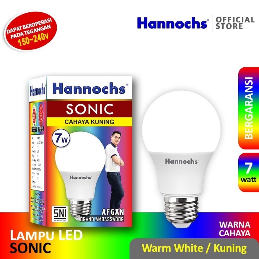 Lampu LED Hannochs Sonic CAHAYA KUNING 3WATT  -20WATT CAHAYA KUNING