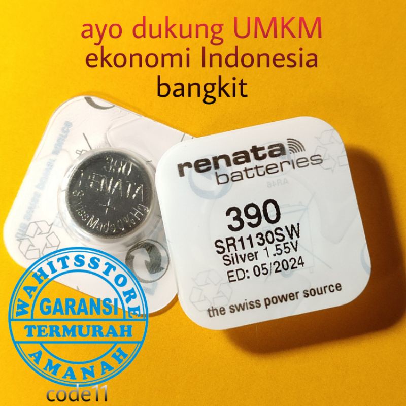 Baterai Jam Tangan Swatch 390 SR1130SW 1.5volt Original Swiss Renata