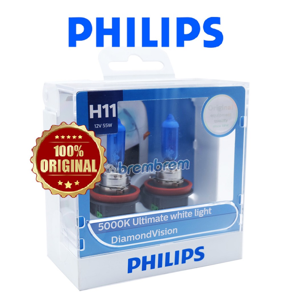 PHILIPS DIAMOND VISION H11 (5000K) - LAMPU HALOGEN