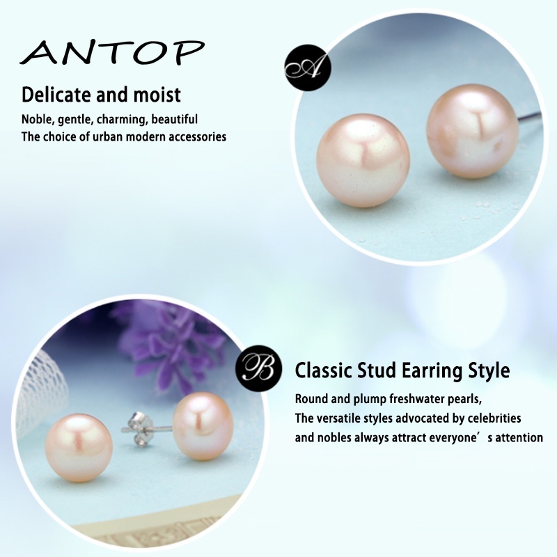 Fashion Jarum Perak Sederhana Dan Serbaguna Anting Mutiara Party Gift Girlfriend Gift ANTOP