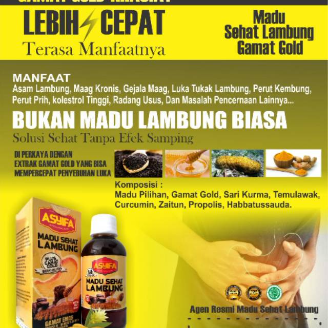 Madu Sehat Lambung Plus Gamat Maag kronis / Jantung / Stamina