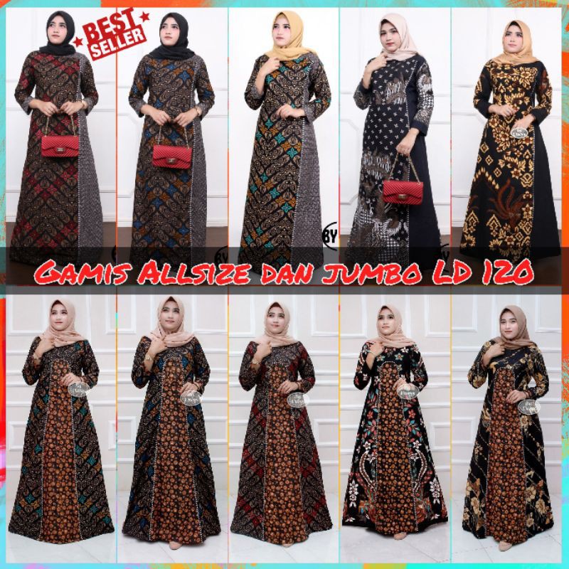 Baju Gamis Batik Wanita Modern 2021 Jumbo Ld 120