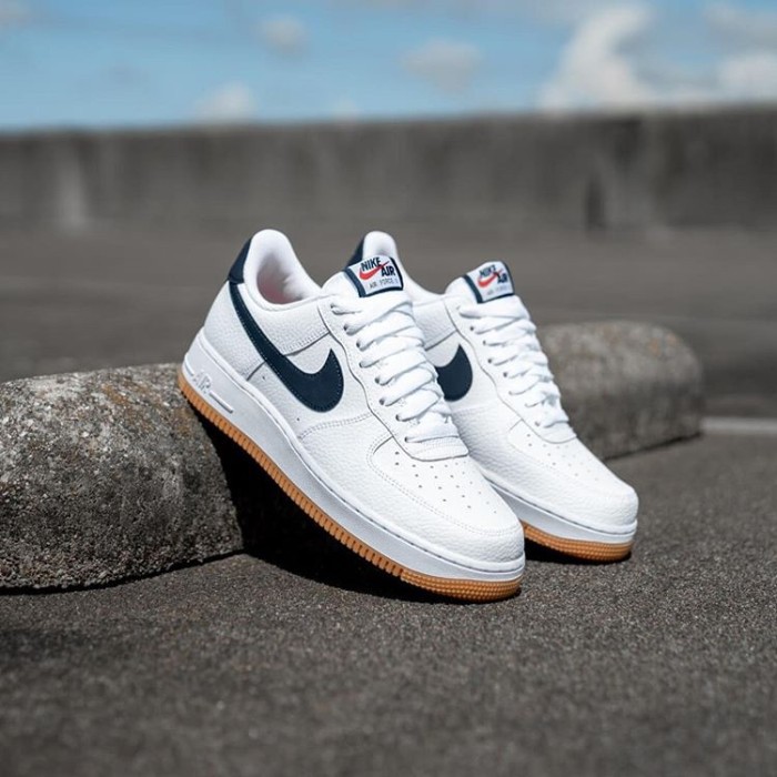 white navy gum air force 1