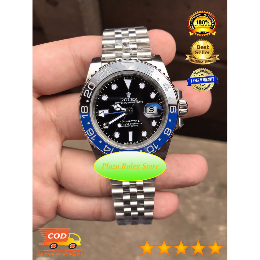 Rolex GMT Master II Batman Jubilee 126710BLNR Swiss ETA 904L 1-1 Warranty 1 Year