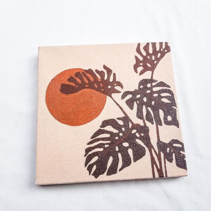 

Paint By Number 20x20cm With Wooden Frame / DIY Painting / Painting K - Monstera2.0 READY STOK