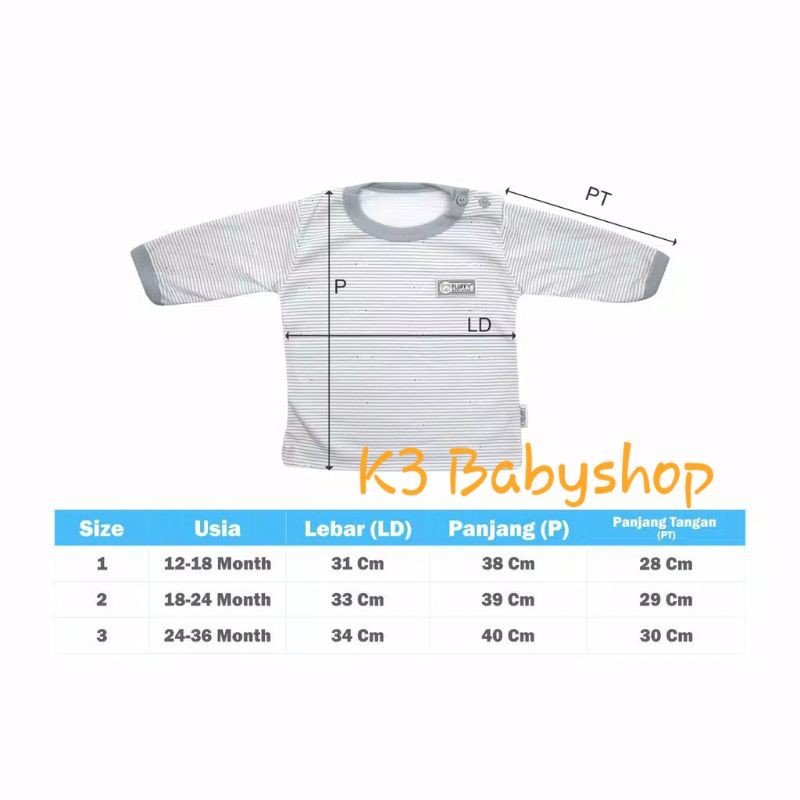 Oblong Panjang Bis Rib Fluffy seri abu grey putih white kaos bayi baju piyama anak SNI