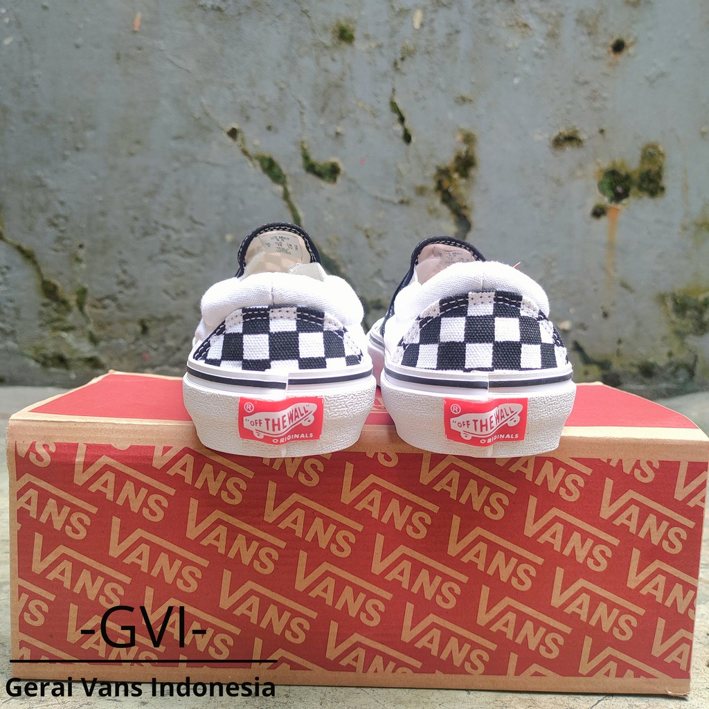 (GRATISSS!!!) VANS SLIP ON CLASSIC CHECKERBOARD BLACK WHITE WAFFLE DT PREMIUM BNIB-6