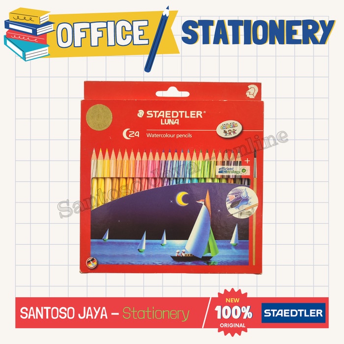 Pensil Warna Water Color STAEDTLER Luna - 24 Watercolour Pencils LUNA