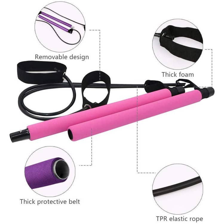 [BISA COD] Portable Pilates Studio Tali Yoga Resistance Band Untuk Olahraga Senam Elastis