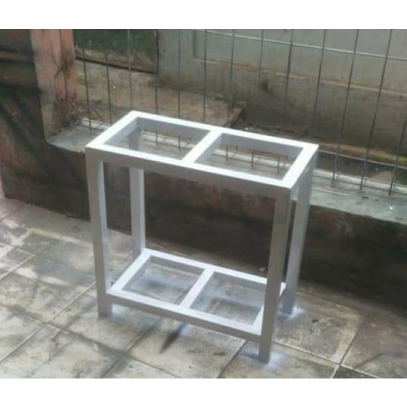 rak aquarium besi hollow 2 tingkat 80x40 x65cm