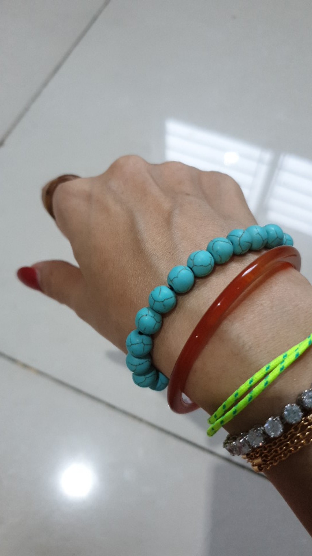  Gelang  Batu Akik Pirus Turquise Persia Alam Asli Natural 