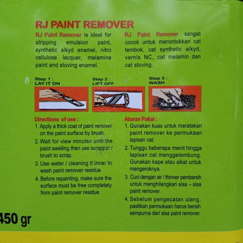 paint remover perontok cat 450 gram rj london