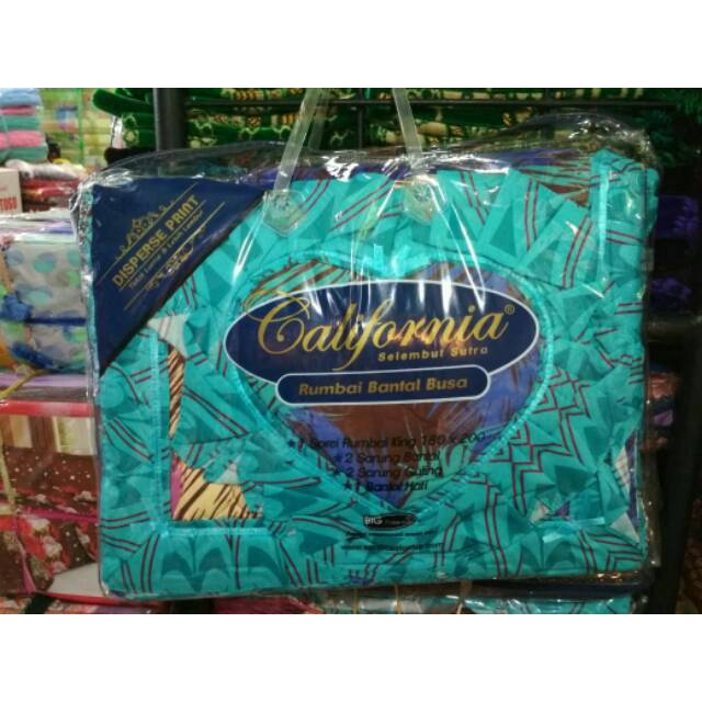 Sprei rumbai bantal busa california ukuran 180×200