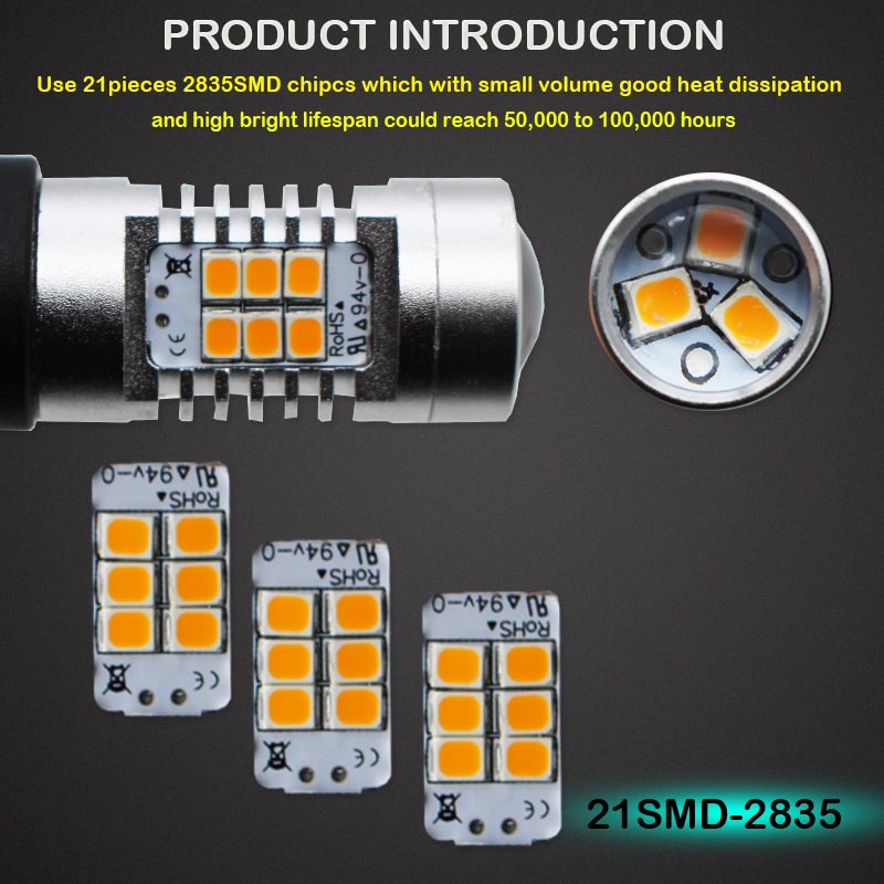 2pcs Lampu LED Amber Error Free PY24W Untuk BMW E90 / E92 3 Series F10 / F07 5 Series / E83 / F25 X370 / E470 / X5 71