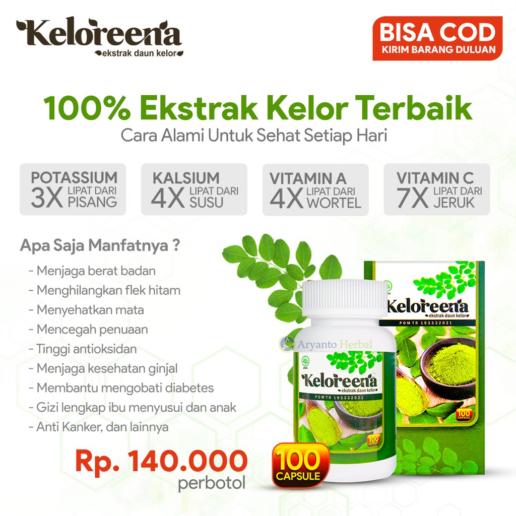 Obat Herbal Susah Tidur Insomnia Stress Menguatkan Kinerja Otak Kapsul Daun Kelor Keloreena Shopee Indonesia