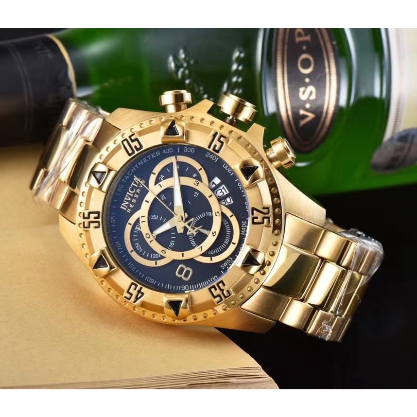 Jam Tangan Pria Invicta Reserve Chronograph Gold Premium