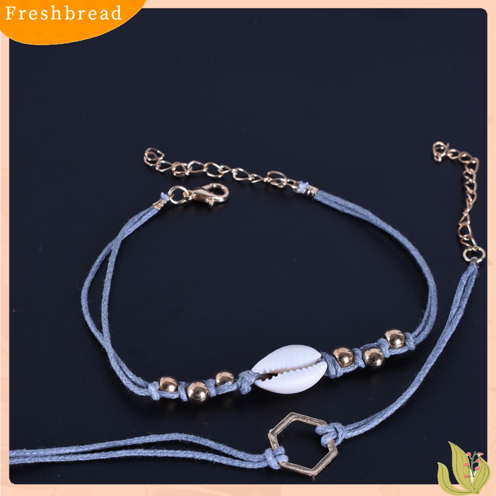 |Frebre Frebre| 5pcs / Set Gelang Rantai Desain Daun Keong Hati Untuk Wanita