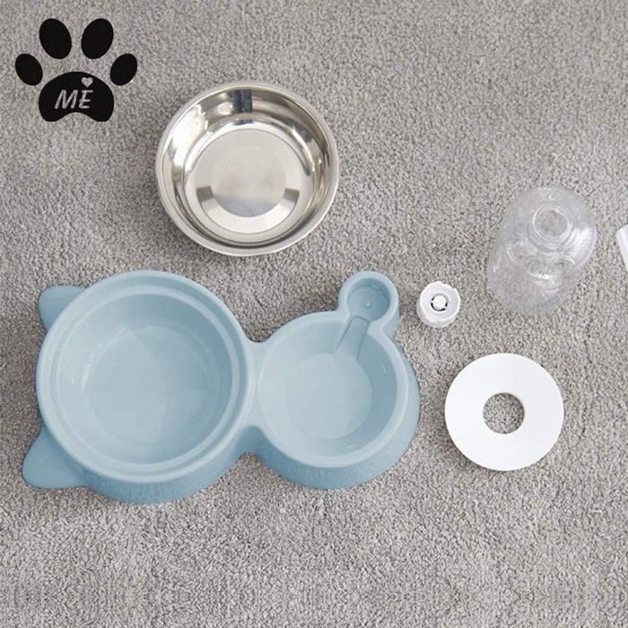 Pet Bowl &quot;VENESIA&quot; With Stainless Bottle For Cat &amp; Dog