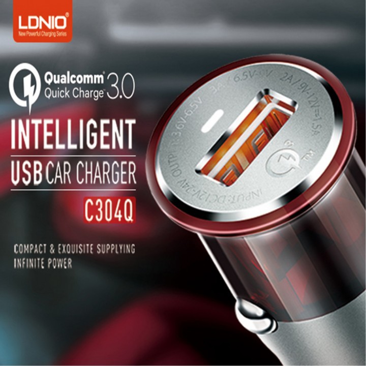 Original LDNIO C304Q V8 Qualcomm Quick Charging USB Car Charger