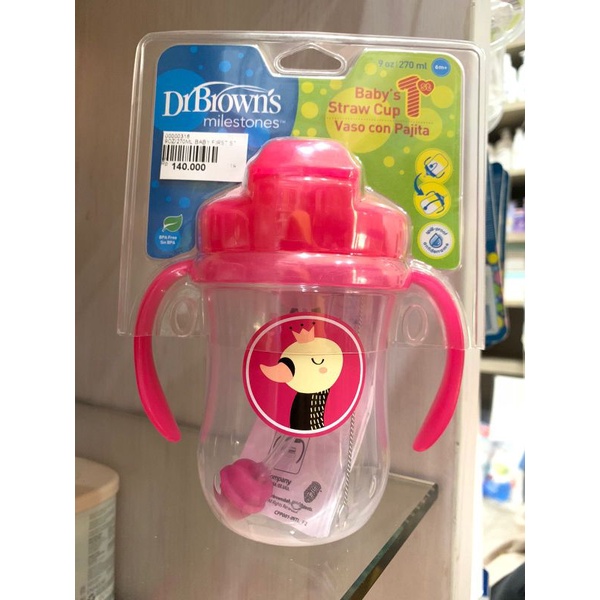 Dr Brown Baby's First Straw Cup 270ml / 6m+ / Botol Minum