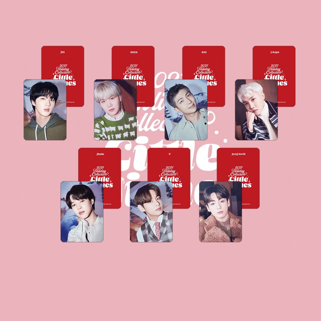 7pcs Kartu LOMO Foto MINI Kpop BTS 2021 Merry Christmas Untuk Koleksi