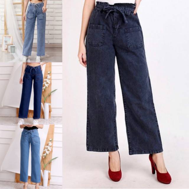 FWR - CELANA BOYFRIEND JEANS KARET ALLSIZE SANDRA