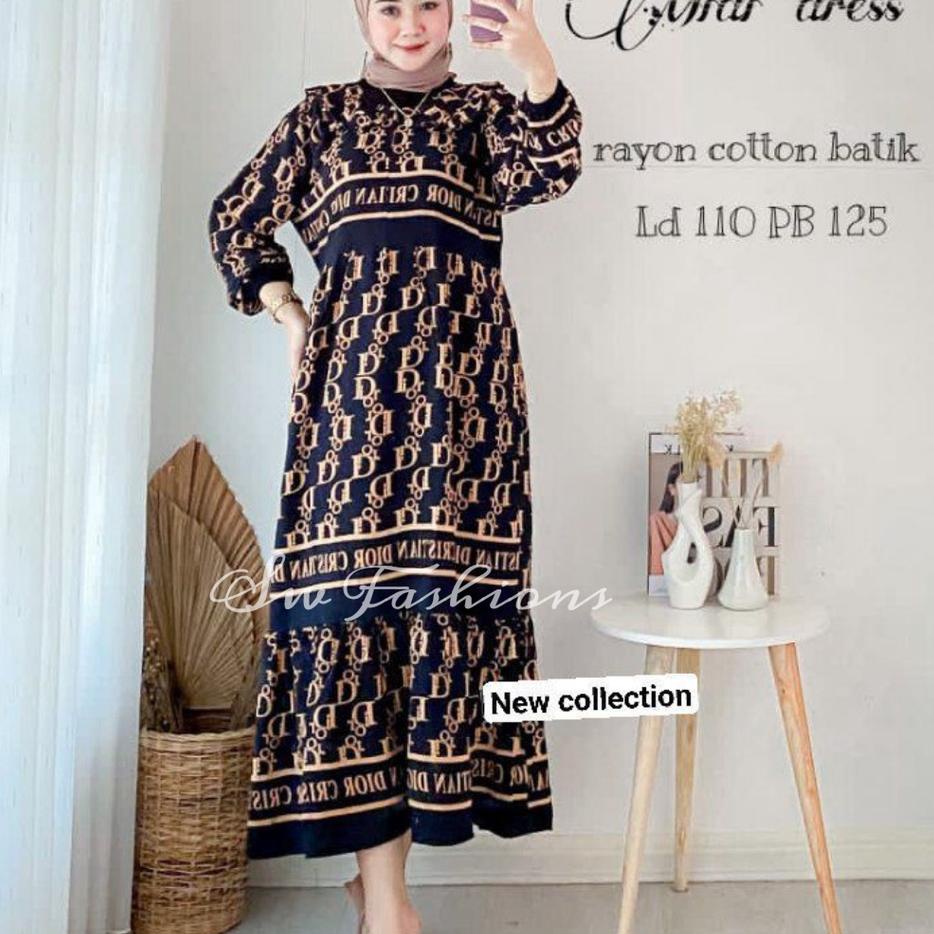 WF.26Au22ᴴ • GAMIS MIDI DRES RAYON PREMIUM | MIDI DRES KEKINIAN | DAILY DRES MIDI - GAMIS MIDI RAYON