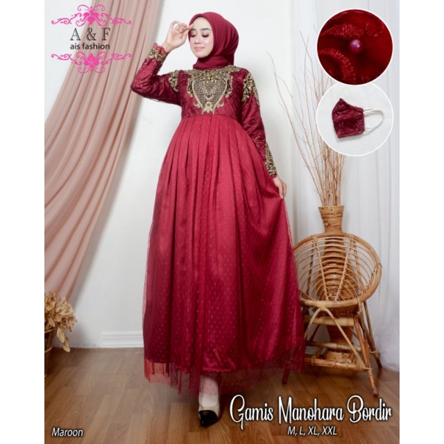 FASHION WANITA MUSLIM| GAMIS MANOHARA BORDIR| GAMIS TILE| GAMIS| PESTA GAMIS| GAMIS KEBAYA 2022| GAMIS KONDANGAN| GAMIS BRUKAT MEWAH| GAMIS WISUDA| GAMIS PENGANTIN| KEBAYA