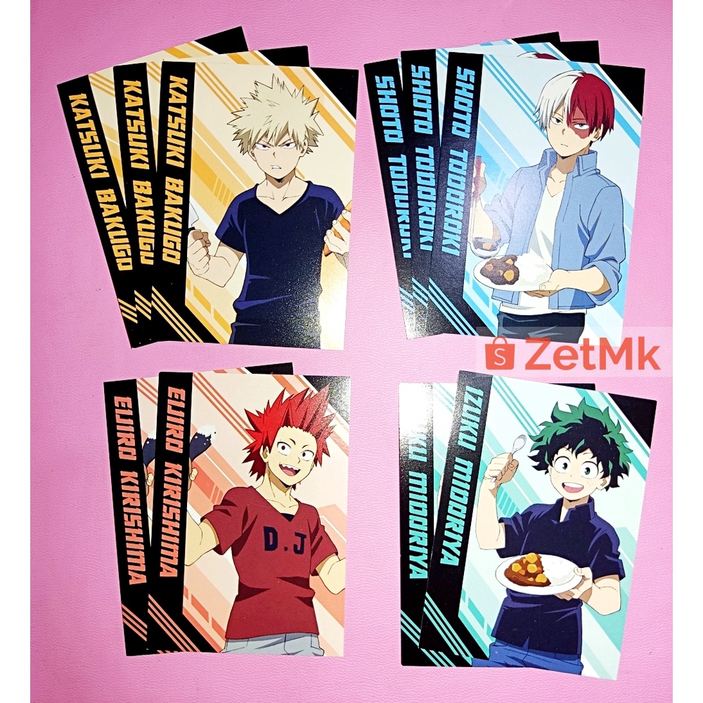 [SET of 3] Boku No Hero Academia Curry Animate Cards Shoto Todoroki Bakugo Katsuki Kirishima Eiji De