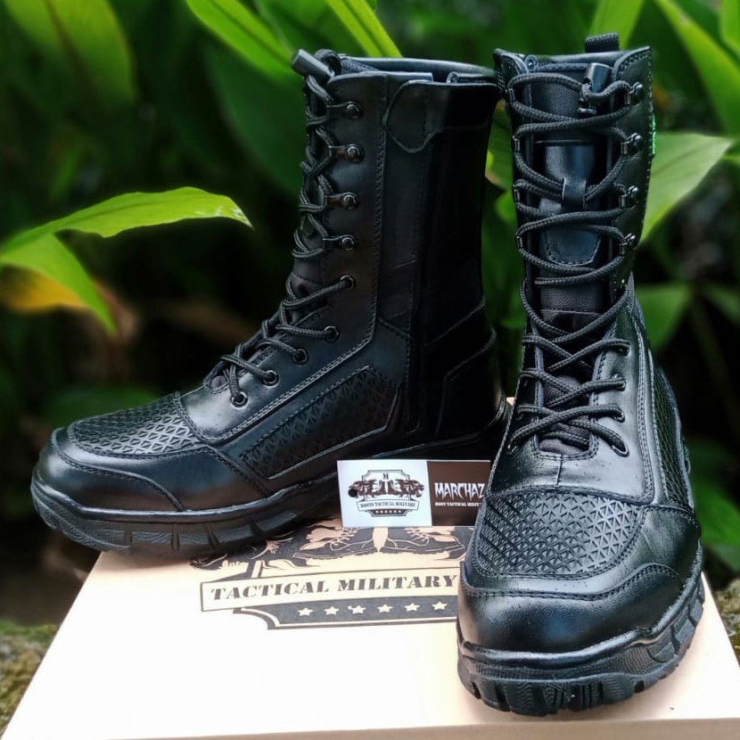 SEPATU PDL TALI PUTAR LIBRA SARANG TAWON ASLI KULIT MERK MARCHAZ SEPATU PDL TNI POLRI SECURITY