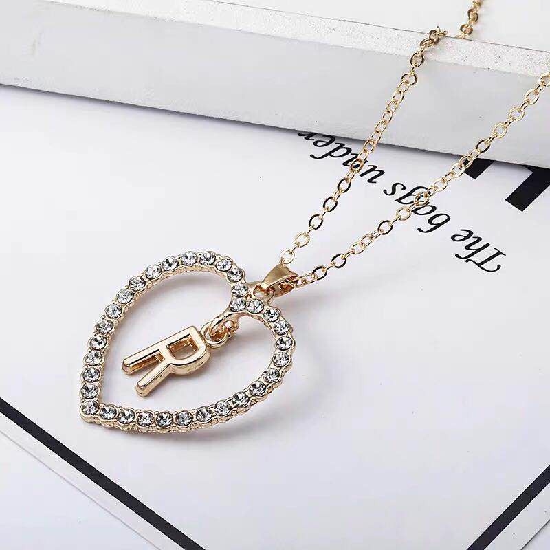 (COD)Kalung titanium Fashion import Murah Rantai Huruf Liontin 26 hadiah Huruf Inggris