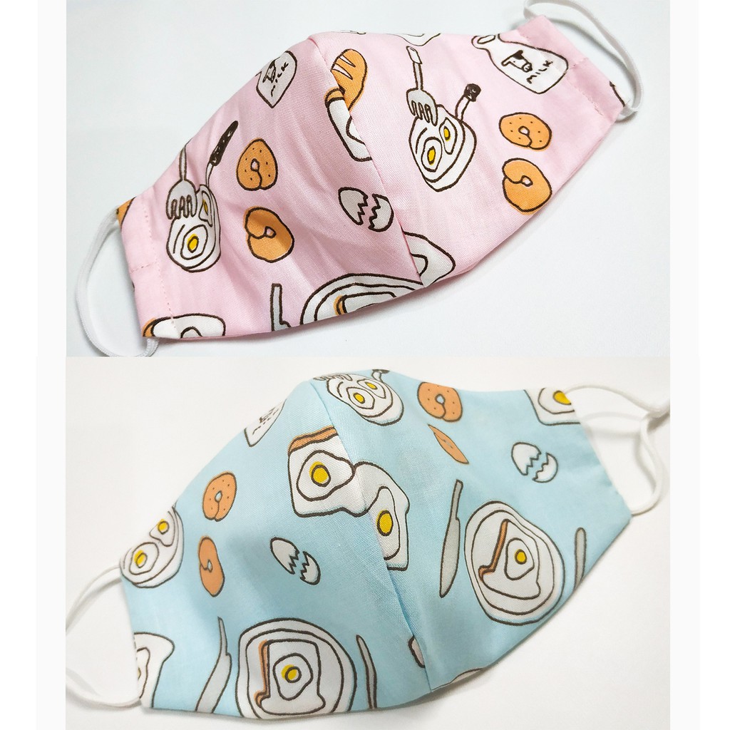 Masker Katun Motif ( Telur Susu Breakfast )