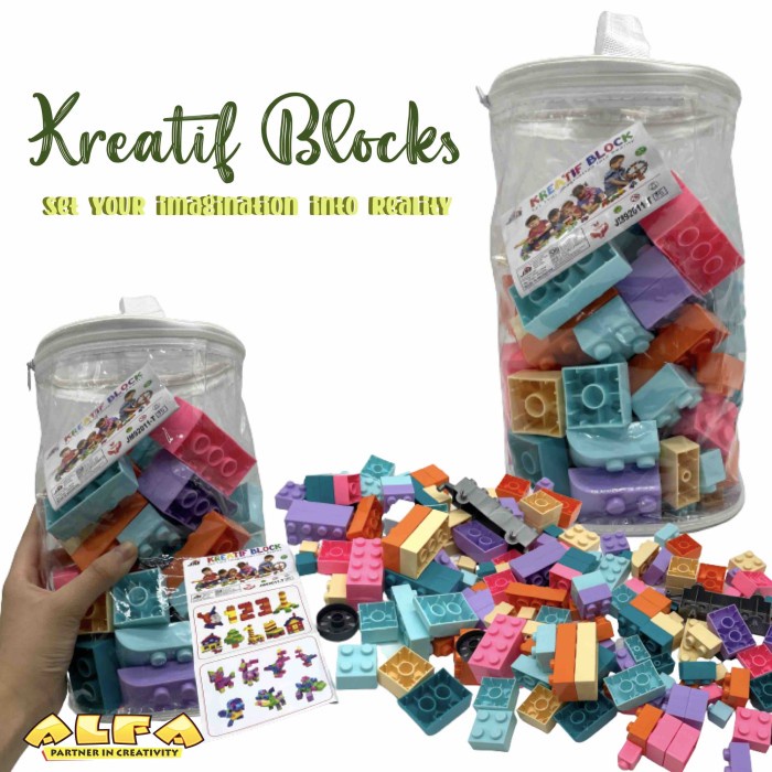 Toko Mainan ALFA Kreatif Block Tas 95pcs JM92011-T95
