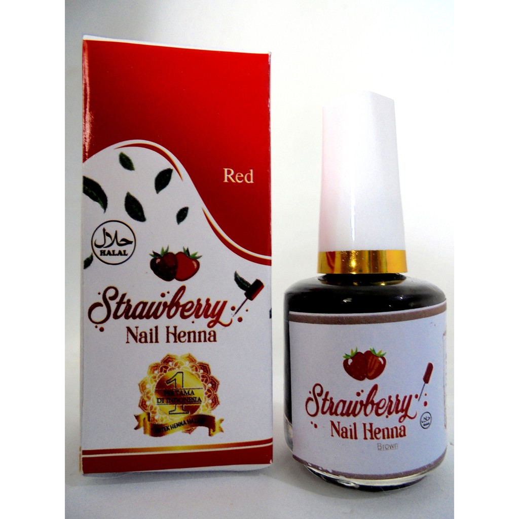 Nail Henna Strawberry Kutek Kuku Henna Art Shopee Indonesia