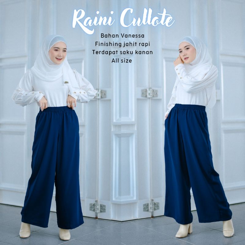 New - Celana/Kulot Pants Panjang Polos - Raini Cullote - Bahan Vanessa - All size fit to L