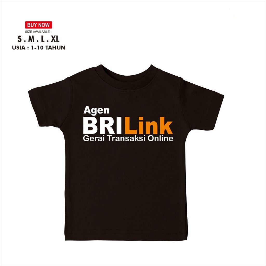 kaos anak brilink / baju anak agen bri brilink