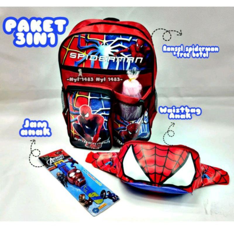 TAS ANAK KARAKTER SPIDERMAN - TAS ANAK