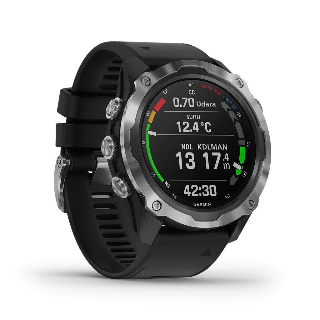 Garmin Descent Mk2 Stainless Steel with Black Band Garansi Resmi TAM 2 Tahun