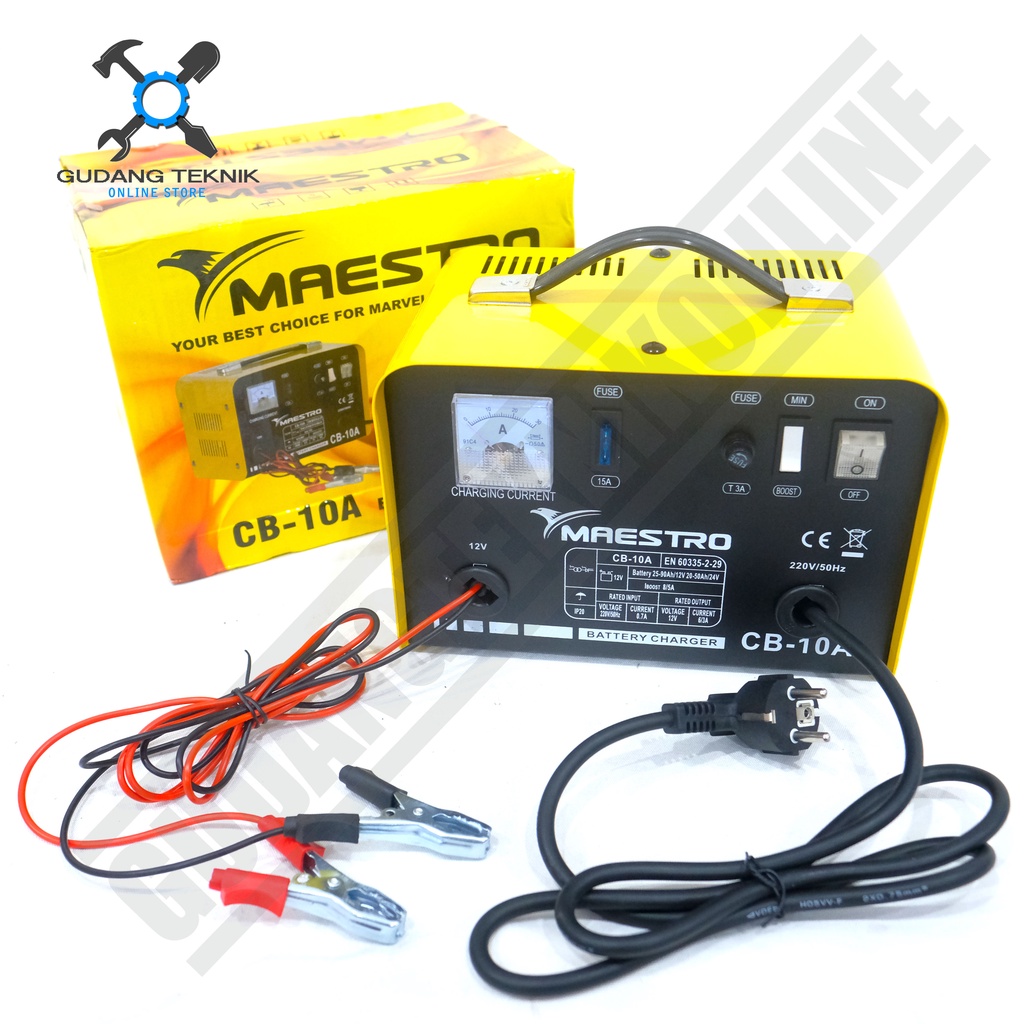 Charger Baterai Aki Motor Mobil 10A MAESTRO CB10A / Ces Strum Accu Battery 10 Ampere CB 10A MAESTRO