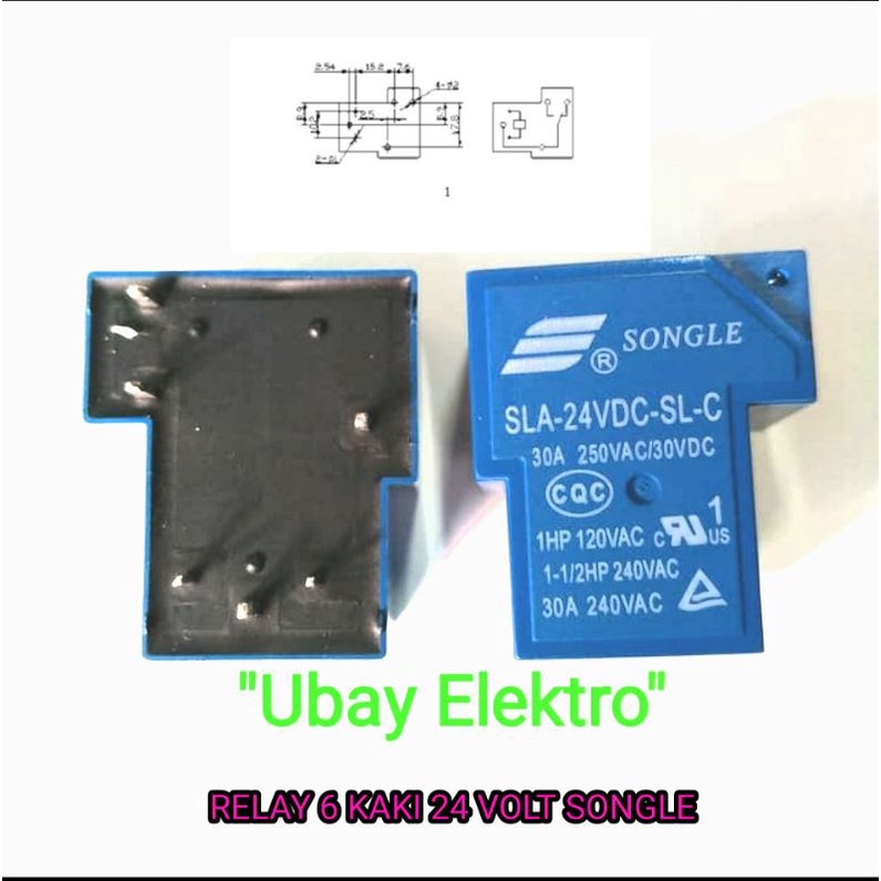 Relay songle 12v dan 24v kaki 6
