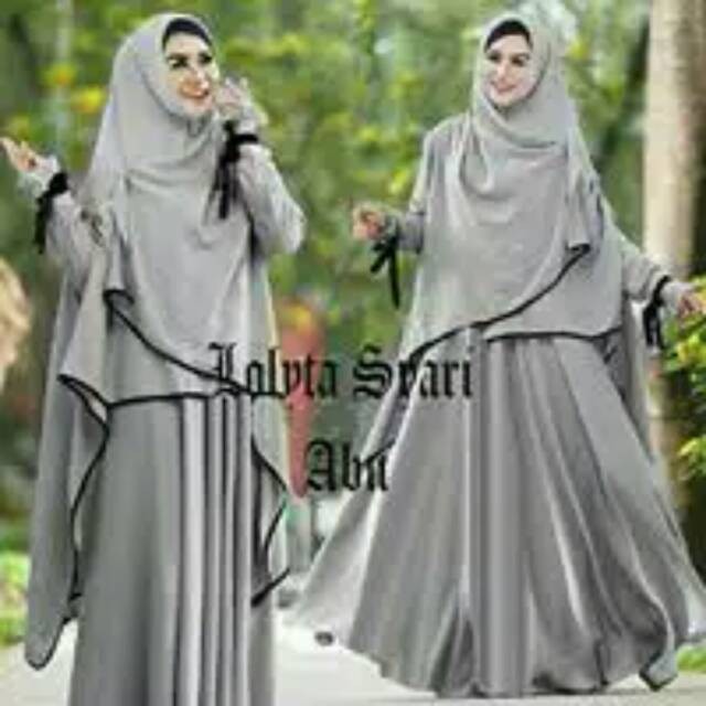 gamis murah lolyta abu2in/gamis syari/gamis murah/lengan panjang/jilbab instan/grosir jilbab/gamis