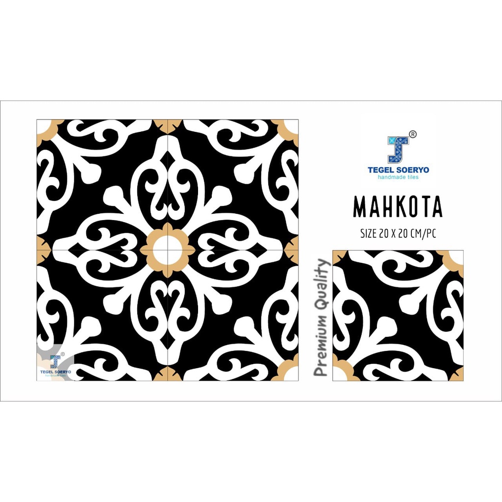 Tegel Lantai Dan Dinding Motif Mahkota Premium Ukuran 20x20 cm/pc