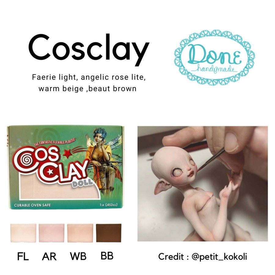 Cosclay premium sculpting clay modelling clay doll art monster maker L