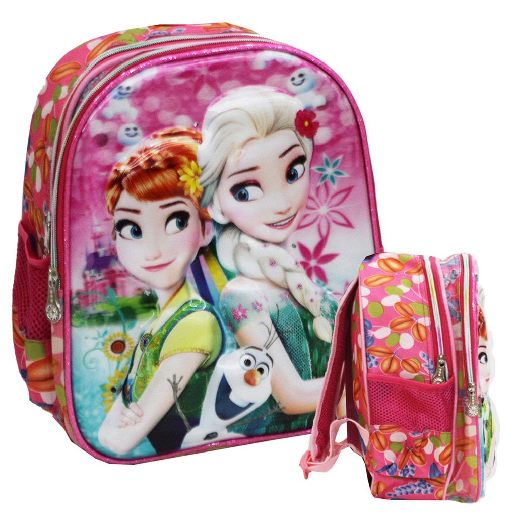 Tas Anak TK Ransel LAMPU   Music Import Frozen 5D Timbul Hologram