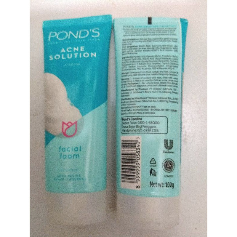 sabun cuci muka POND'S Facial Foam 100g dan 90g