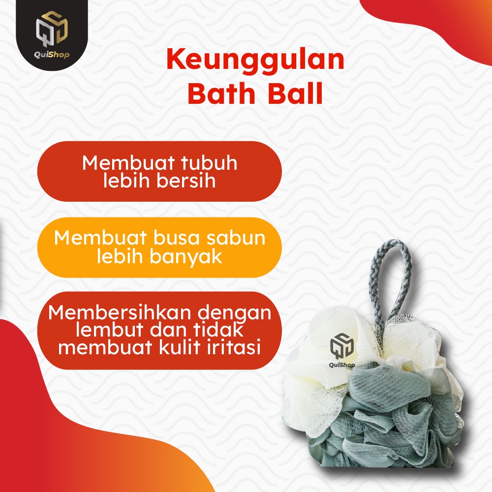 Shower Puff Bath Ball untuk Busa Mandi Lembut Super Soft Peralatan Mandi Termurah Berkualitas Premium