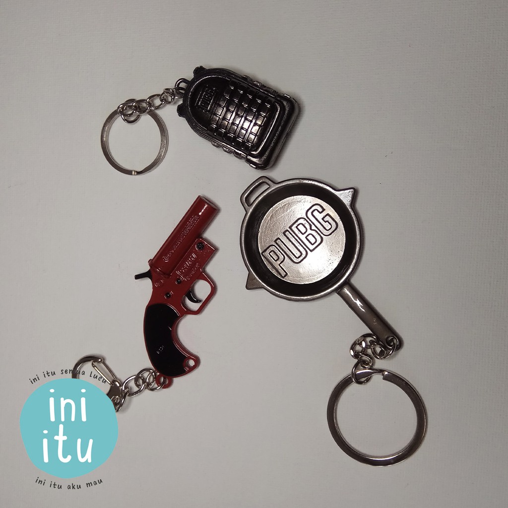 Gantungan Kunci PUBG Keychain Panci Flare Gun Ransel